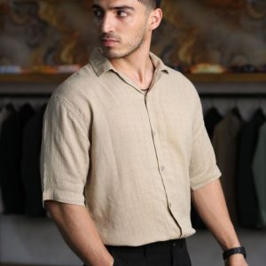 پیراهن اسپرت لینن یقه انگلیسی